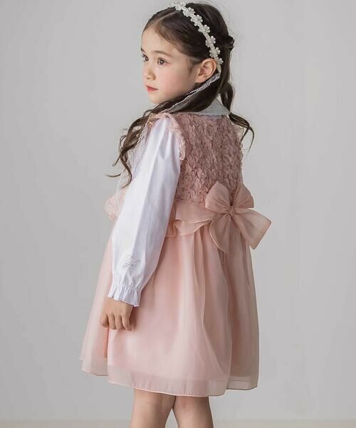 SLAP SLIP / スラップ スリップ ミニ丈・ひざ丈ワンピース | ふわふわオーガンジーフリルリボンペプラムドレス風ジャンパースカート(90~130cm) | 詳細21