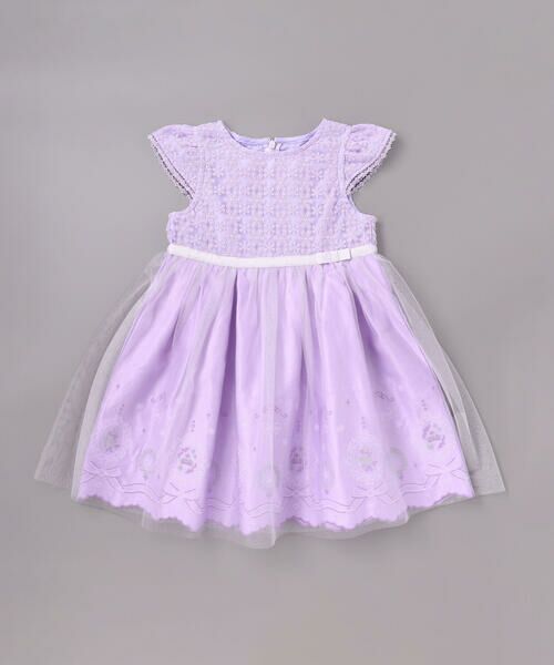 SLAP SLIP / スラップ スリップ ミニ丈・ひざ丈ワンピース | 花レースフェミニンモチーフ刺しゅう裾スカラップジャンパースカート(110~130cm) | 詳細4