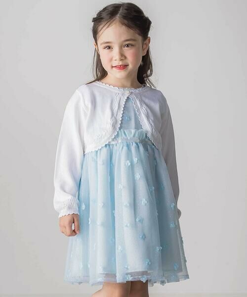 SLAP SLIP / スラップ スリップ カーディガン・ボレロ | 縁スカラップパール調ボタンニットカーディガン(110~130cm) | 詳細2