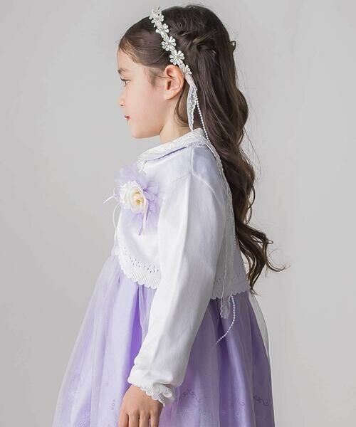 SLAP SLIP / スラップ スリップ カーディガン・ボレロ | 縁スカラップパール調ボタンニットカーディガン(110~130cm) | 詳細4