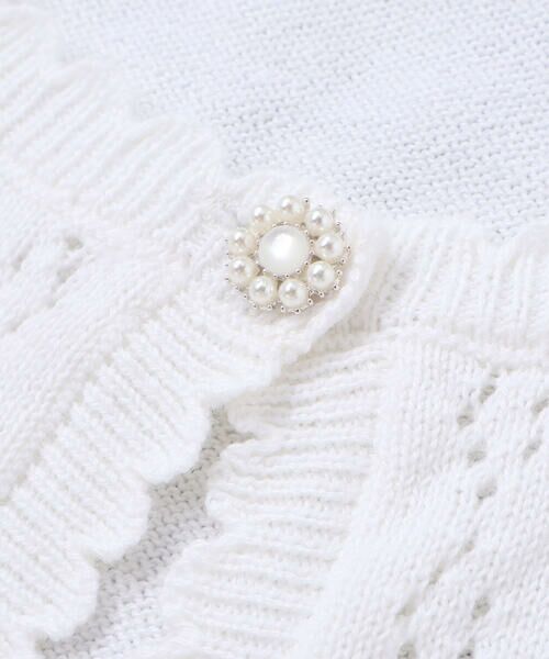 SLAP SLIP / スラップ スリップ カーディガン・ボレロ | 縁スカラップパール調ボタンニットカーディガン(110~130cm) | 詳細9