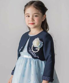 SLAP SLIP / スラップ スリップ ノーカラージャケット | 袖折り返しレース刺しゅう裾スカラップボレロ(110~130cm)