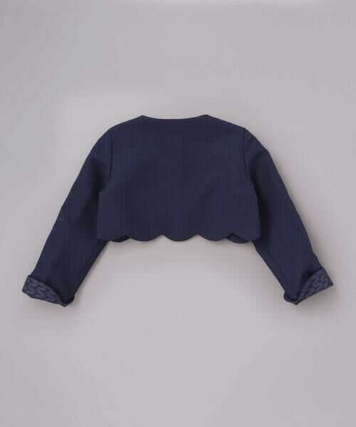 SLAP SLIP / スラップ スリップ ノーカラージャケット | 袖折り返しレース刺しゅう裾スカラップボレロ(110~130cm) | 詳細17