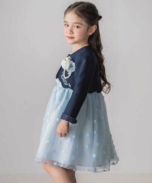 SLAP SLIP / スラップ スリップ ノーカラージャケット | 袖折り返しレース刺しゅう裾スカラップボレロ(110~130cm) | 詳細22