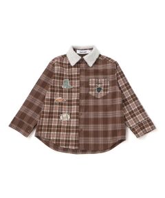 SLAP SLIP / スラップ スリップ シャツ・ブラウス | 【お揃い】もこもこボア襟切り替えチェックシャツ(90~130cm)