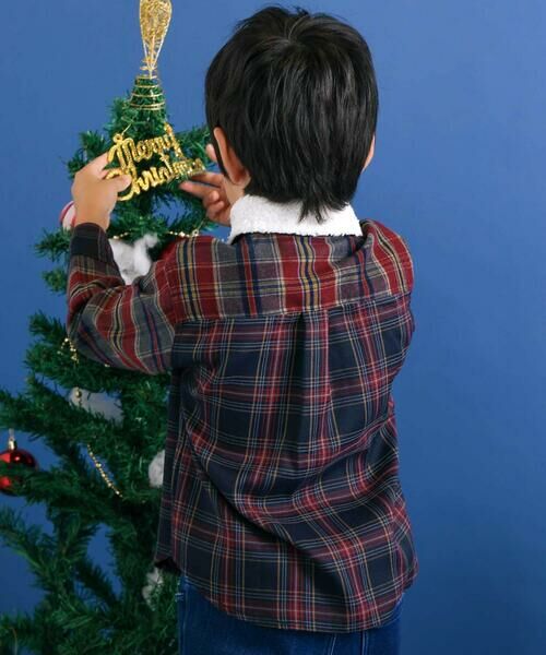 SLAP SLIP / スラップ スリップ シャツ・ブラウス | 【お揃い】もこもこボア襟切り替えチェックシャツ(90~130cm) | 詳細2