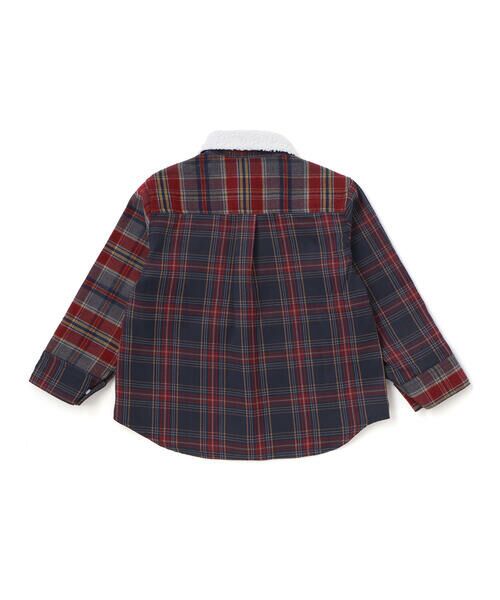 SLAP SLIP / スラップ スリップ シャツ・ブラウス | 【お揃い】もこもこボア襟切り替えチェックシャツ(90~130cm) | 詳細4