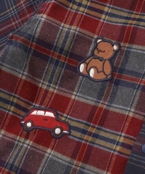 SLAP SLIP / スラップ スリップ シャツ・ブラウス | 【お揃い】もこもこボア襟切り替えチェックシャツ(90~130cm) | 詳細7