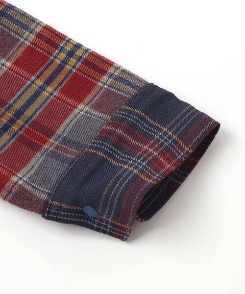 SLAP SLIP / スラップ スリップ シャツ・ブラウス | 【お揃い】もこもこボア襟切り替えチェックシャツ(90~130cm) | 詳細9