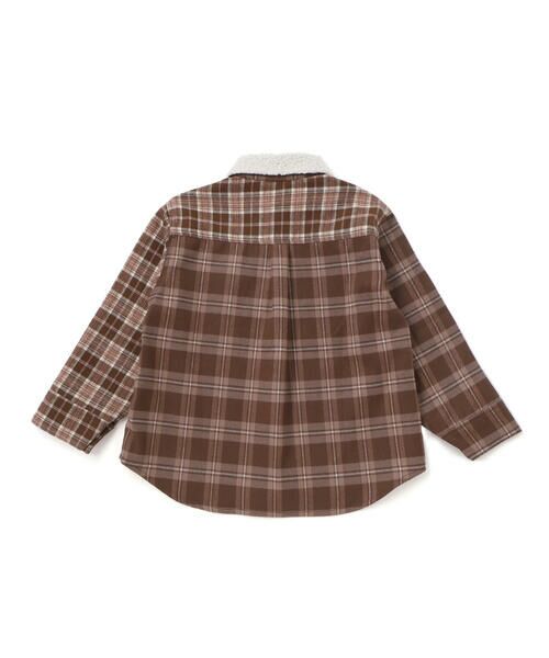 SLAP SLIP / スラップ スリップ シャツ・ブラウス | 【お揃い】もこもこボア襟切り替えチェックシャツ(90~130cm) | 詳細14