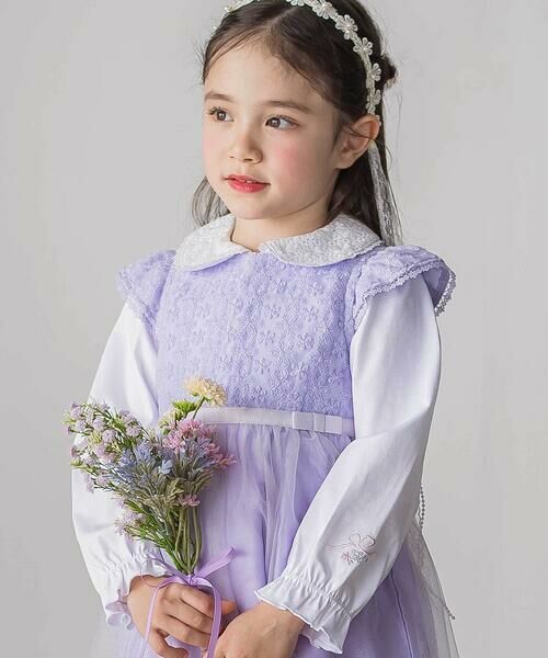 SLAP SLIP / スラップ スリップ シャツ・ブラウス | レース襟キラキラお花ボタンキャンディスリーブブラウス(110~130cm) | 詳細2