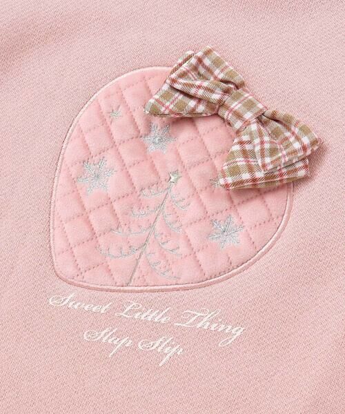 SLAP SLIP / スラップ スリップ スウェット | イチゴチェリーパッチ刺しゅうリボン付き裾ボアトレーナー(80~130cm) | 詳細10