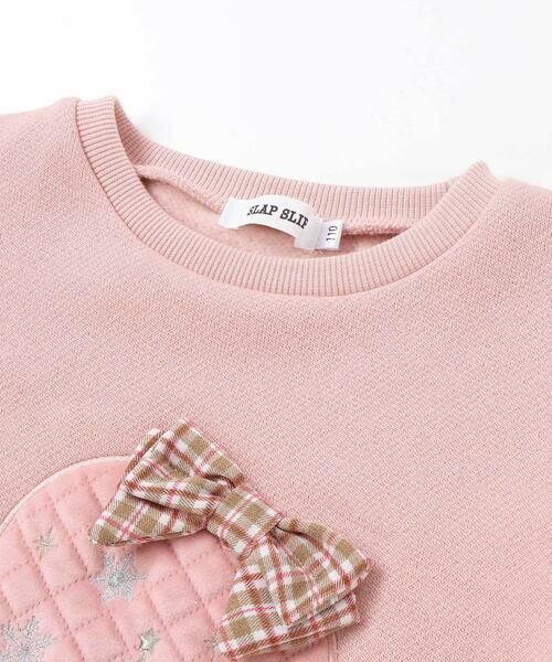 SLAP SLIP / スラップ スリップ スウェット | イチゴチェリーパッチ刺しゅうリボン付き裾ボアトレーナー(80~130cm) | 詳細9