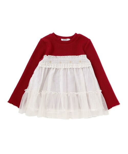 SLAP SLIP / スラップ スリップ スウェット | キラキラきらめくお星さまふんわりチュールトレーナー(80~130cm) | 詳細1