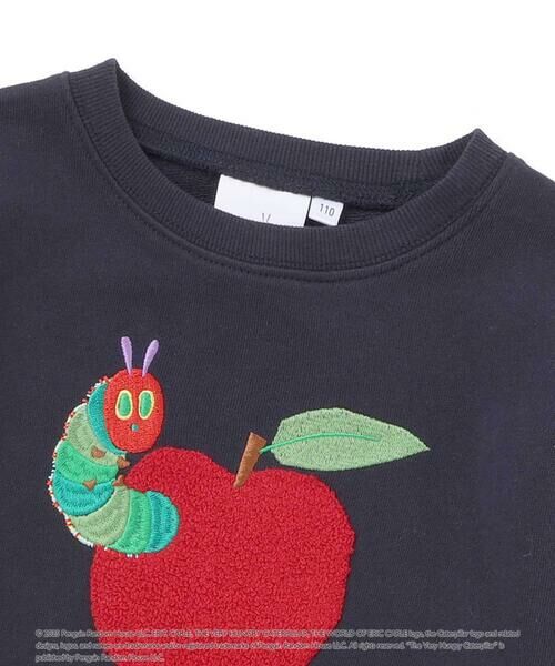 SLAP SLIP / スラップ スリップ スウェット | 【絵本コラボ-はらぺこあおむし-】無地総柄フルーツあおむしモチーフトレーナー(80~120cm) | 詳細5