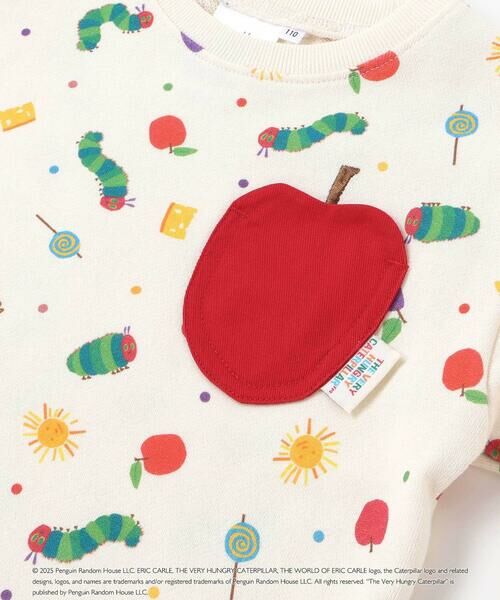 SLAP SLIP / スラップ スリップ スウェット | 【絵本コラボ-はらぺこあおむし-】無地総柄フルーツあおむしモチーフトレーナー(80~120cm) | 詳細17