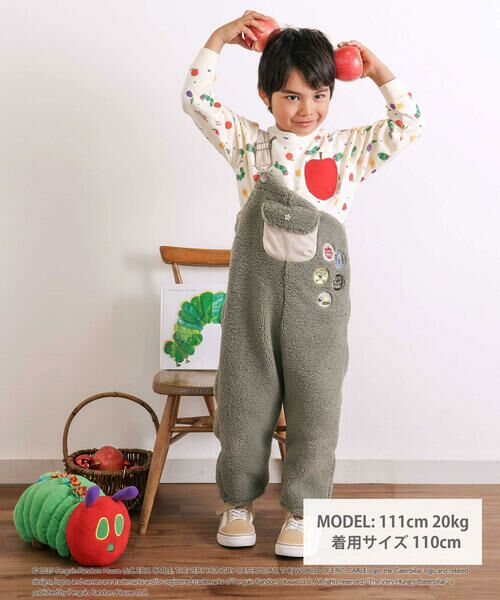 SLAP SLIP / スラップ スリップ スウェット | 【絵本コラボ-はらぺこあおむし-】無地総柄フルーツあおむしモチーフトレーナー(80~120cm) | 詳細12