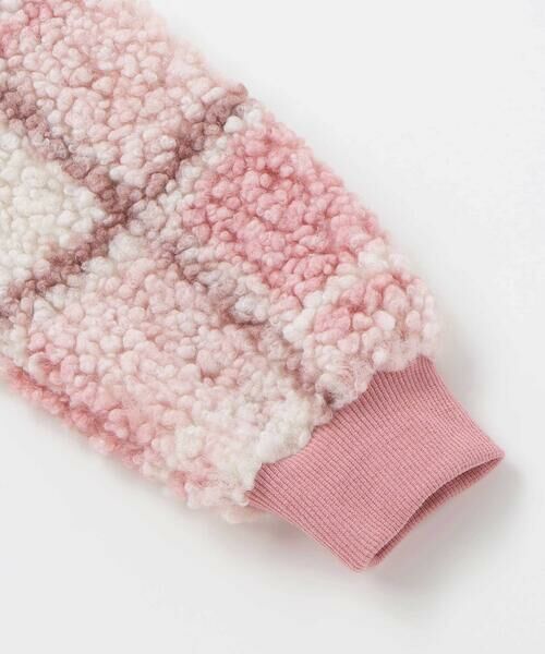 SLAP SLIP / スラップ スリップ スウェット | ハートリボンキラキラボアパッチもこもこチェックトレーナー(80~130cm) | 詳細7