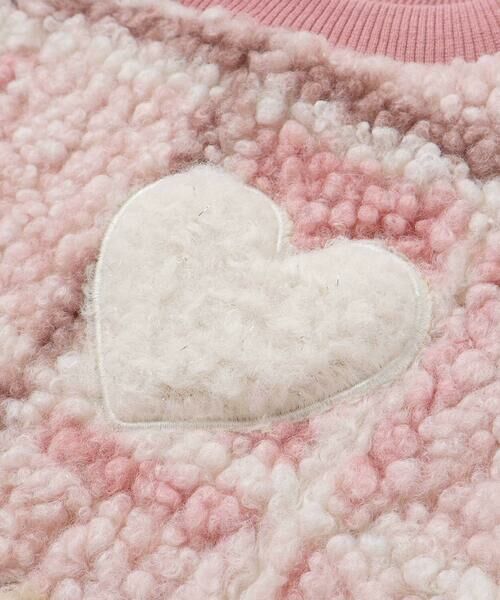 SLAP SLIP / スラップ スリップ スウェット | ハートリボンキラキラボアパッチもこもこチェックトレーナー(80~130cm) | 詳細5