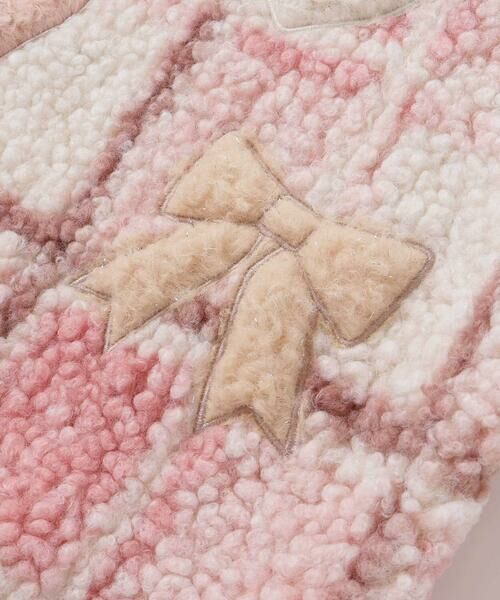 SLAP SLIP / スラップ スリップ スウェット | ハートリボンキラキラボアパッチもこもこチェックトレーナー(80~130cm) | 詳細6