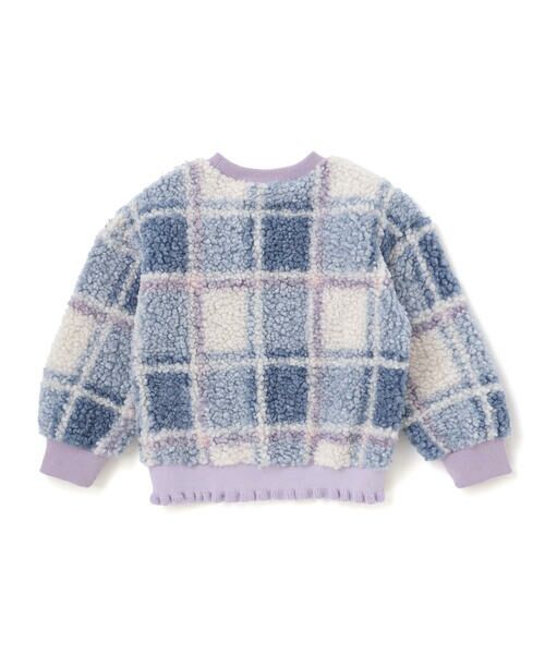 SLAP SLIP / スラップ スリップ スウェット | ハートリボンキラキラボアパッチもこもこチェックトレーナー(80~130cm) | 詳細15