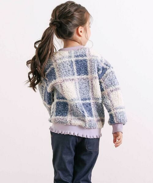 SLAP SLIP / スラップ スリップ スウェット | ハートリボンキラキラボアパッチもこもこチェックトレーナー(80~130cm) | 詳細13