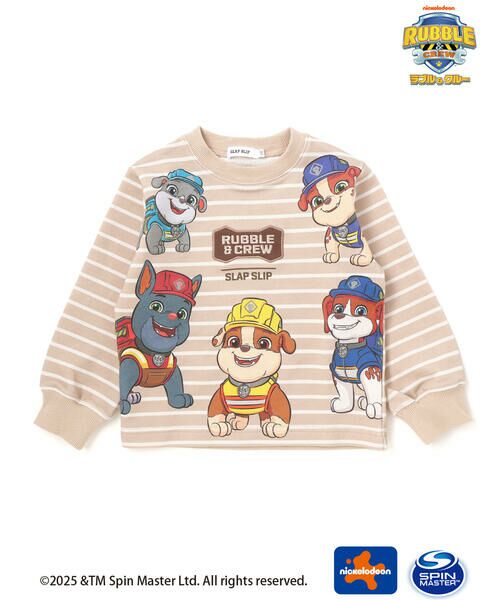 SLAP SLIP / スラップ スリップ スウェット | 【「パウ・パトロール」スピンオフ・シリーズ「ラブル&クルー」×SLAPSLIP】フロントプリントボーダートレーナー(90~130cm) | 詳細5
