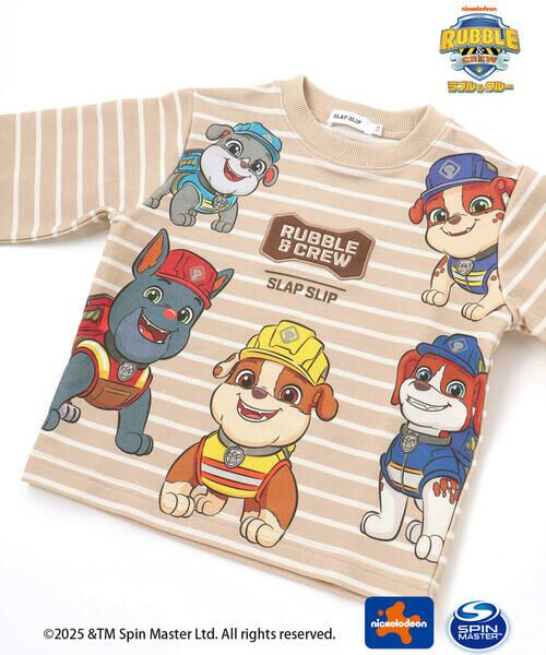 SLAP SLIP / スラップ スリップ スウェット | 【「パウ・パトロール」スピンオフ・シリーズ「ラブル&クルー」×SLAPSLIP】フロントプリントボーダートレーナー(90~130cm) | 詳細8