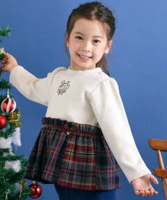 SLAP SLIP / スラップ スリップ スウェット | 【お揃い】ハートいっぱい刺しゅうモチーフ切り替えチェックドッキングトレーナー(80~130cm)