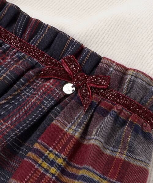 SLAP SLIP / スラップ スリップ スウェット | 【お揃い】ハートいっぱい刺しゅうモチーフ切り替えチェックドッキングトレーナー(80~130cm) | 詳細8