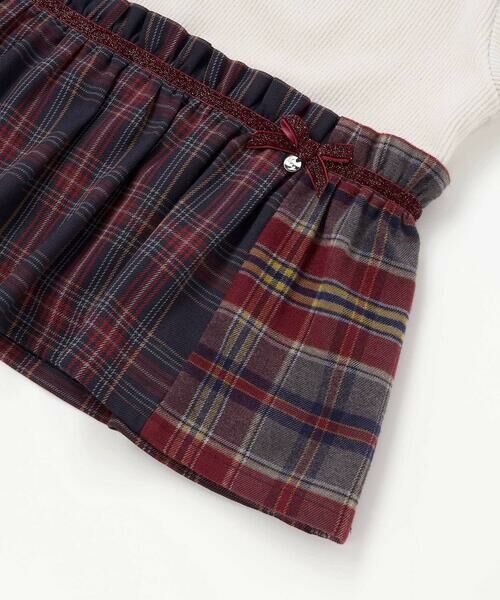 SLAP SLIP / スラップ スリップ スウェット | 【お揃い】ハートいっぱい刺しゅうモチーフ切り替えチェックドッキングトレーナー(80~130cm) | 詳細9