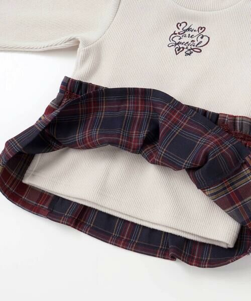 SLAP SLIP / スラップ スリップ スウェット | 【お揃い】ハートいっぱい刺しゅうモチーフ切り替えチェックドッキングトレーナー(80~130cm) | 詳細11