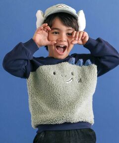 SLAP SLIP / スラップ スリップ スウェット | 恐竜クマウサギアニマルフェイスボア切り替えトレーナー(80~120cm)