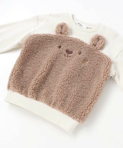 SLAP SLIP / スラップ スリップ スウェット | 恐竜クマウサギアニマルフェイスボア切り替えトレーナー(80~120cm) | 詳細4