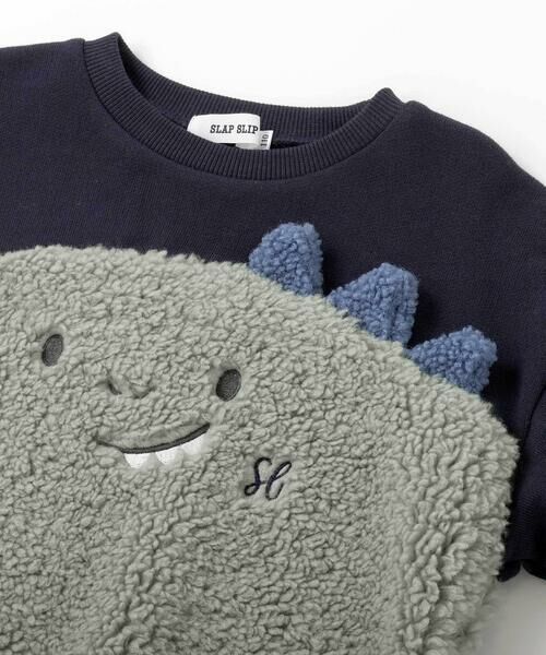 SLAP SLIP / スラップ スリップ スウェット | 恐竜クマウサギアニマルフェイスボア切り替えトレーナー(80~120cm) | 詳細13