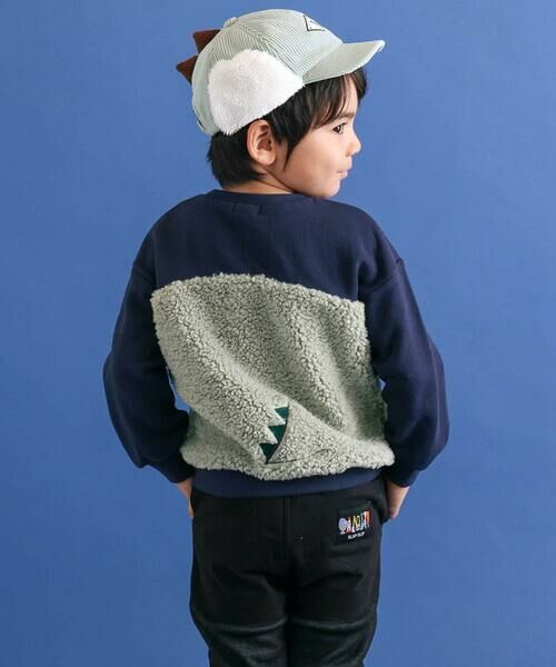 SLAP SLIP / スラップ スリップ スウェット | 恐竜クマウサギアニマルフェイスボア切り替えトレーナー(80~120cm) | 詳細15