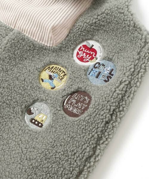 SLAP SLIP / スラップ スリップ サロペット・オールインワン | フロントポケットもこもこボアサロペット(80~110cm) | 詳細7