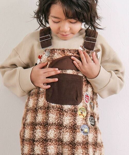 SLAP SLIP / スラップ スリップ サロペット・オールインワン | フロントポケットもこもこボアサロペット(80~110cm) | 詳細14