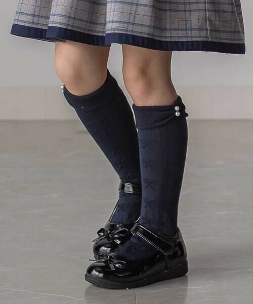 SLAP SLIP / スラップ スリップ ソックス | パールビーズ付き折り返しリボンハイソックス(13~21cm) | 詳細6