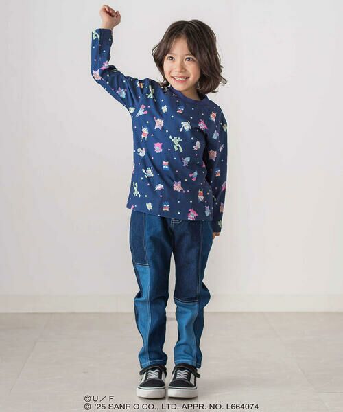 SLAP SLIP / スラップ スリップ Tシャツ | 【原作クレヨンしんちゃん×はぴだんぶい×SLAPSLIP】フロントプリント半袖Tシャツ+総柄長袖Tシャツ2点セット(80~120cm) | 詳細2