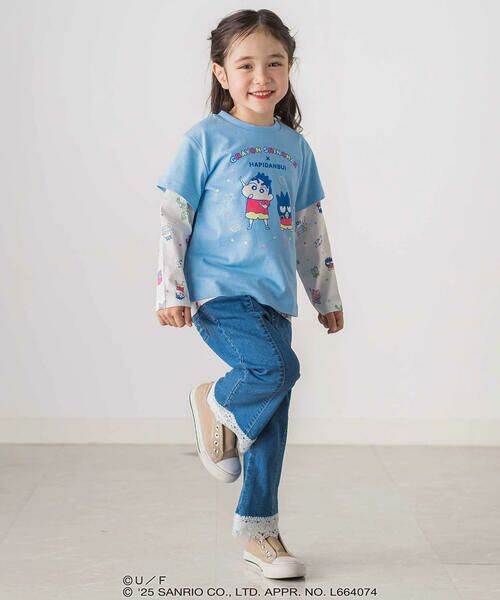 SLAP SLIP / スラップ スリップ Tシャツ | 【原作クレヨンしんちゃん×はぴだんぶい×SLAPSLIP】フロントプリント半袖Tシャツ+総柄長袖Tシャツ2点セット(80~120cm) | 詳細12
