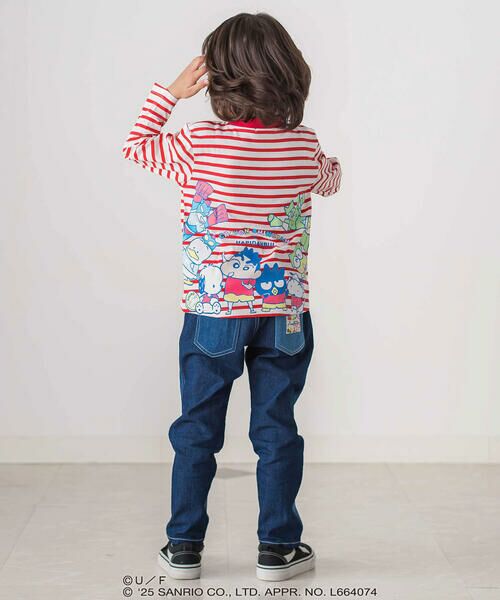SLAP SLIP / スラップ スリップ Tシャツ | 【原作クレヨンしんちゃん×はぴだんぶい×SLAPSLIP】デニムポケット付きバックプリントTシャツ(80~120cm) | 詳細2