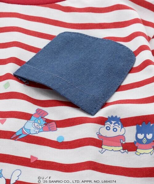 SLAP SLIP / スラップ スリップ Tシャツ | 【原作クレヨンしんちゃん×はぴだんぶい×SLAPSLIP】デニムポケット付きバックプリントTシャツ(80~120cm) | 詳細9