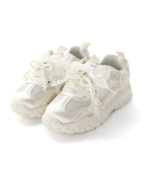 SLAP SLIP / スラップ スリップ スニーカー | キラふわフラワーリボンスニーカー(17~22cm) | 詳細1