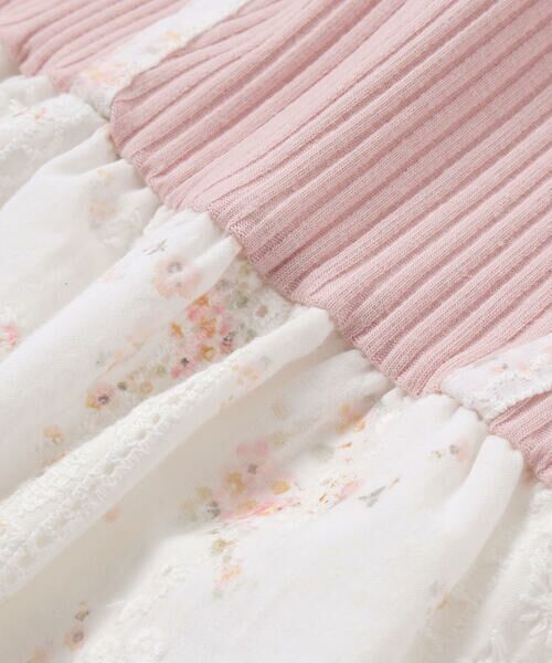 SLAP SLIP / スラップ スリップ ミニ丈・ひざ丈ワンピース | 花柄キラッとストライプドッキングワンピース(80~130cm) | 詳細11
