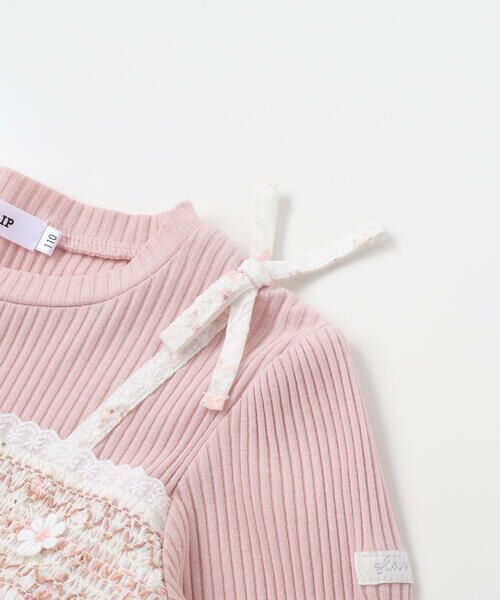 SLAP SLIP / スラップ スリップ ミニ丈・ひざ丈ワンピース | 花柄キラッとストライプドッキングワンピース(80~130cm) | 詳細4