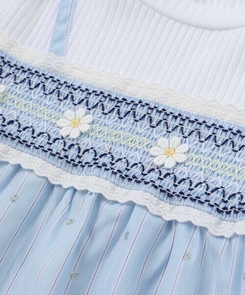 SLAP SLIP / スラップ スリップ ミニ丈・ひざ丈ワンピース | 花柄キラッとストライプドッキングワンピース(80~130cm) | 詳細17