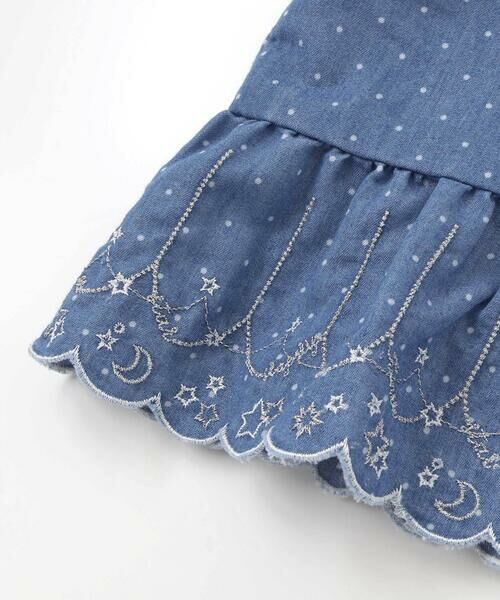 SLAP SLIP / スラップ スリップ その他トップス | キラキラ刺しゅう裾スカラップ無地ドットライトオンスデニムセットアップ(90~130cm) | 詳細19
