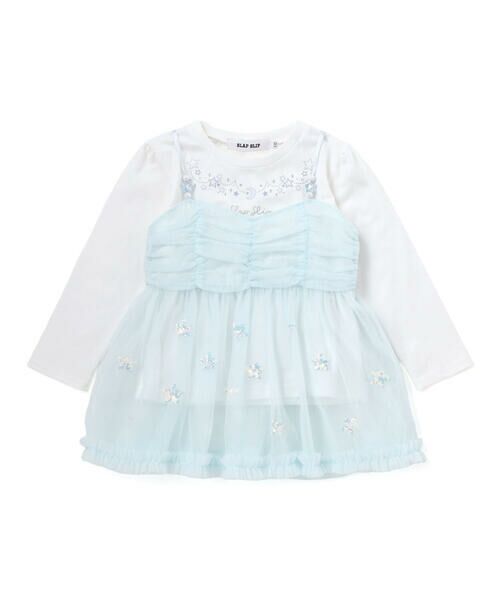 SLAP SLIP / スラップ スリップ Tシャツ | キラキラプリントTシャツ+スパンコールお星さまキャミチュニック2点セット(90~130cm) | 詳細2