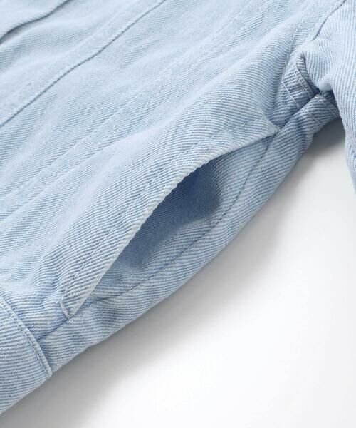 SLAP SLIP / スラップ スリップ ノーカラージャケット | ツイルデニム後ろリボンレース刺しゅう入りノーカラージャケット(90~130cm) | 詳細19